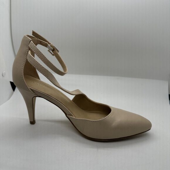 APT.9 DEFINED COMFORT Strappy Closed Toe Tan Heels Sz 8.5 M - Picture 7 of 13